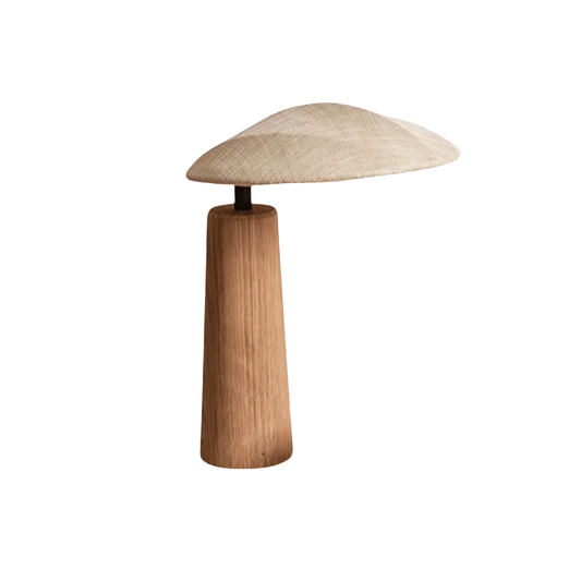 Vintage Solid Wood LED Table Lamp with Fabric Shade for Living Room and Study – Elegant Bedside or Desk Lamp 