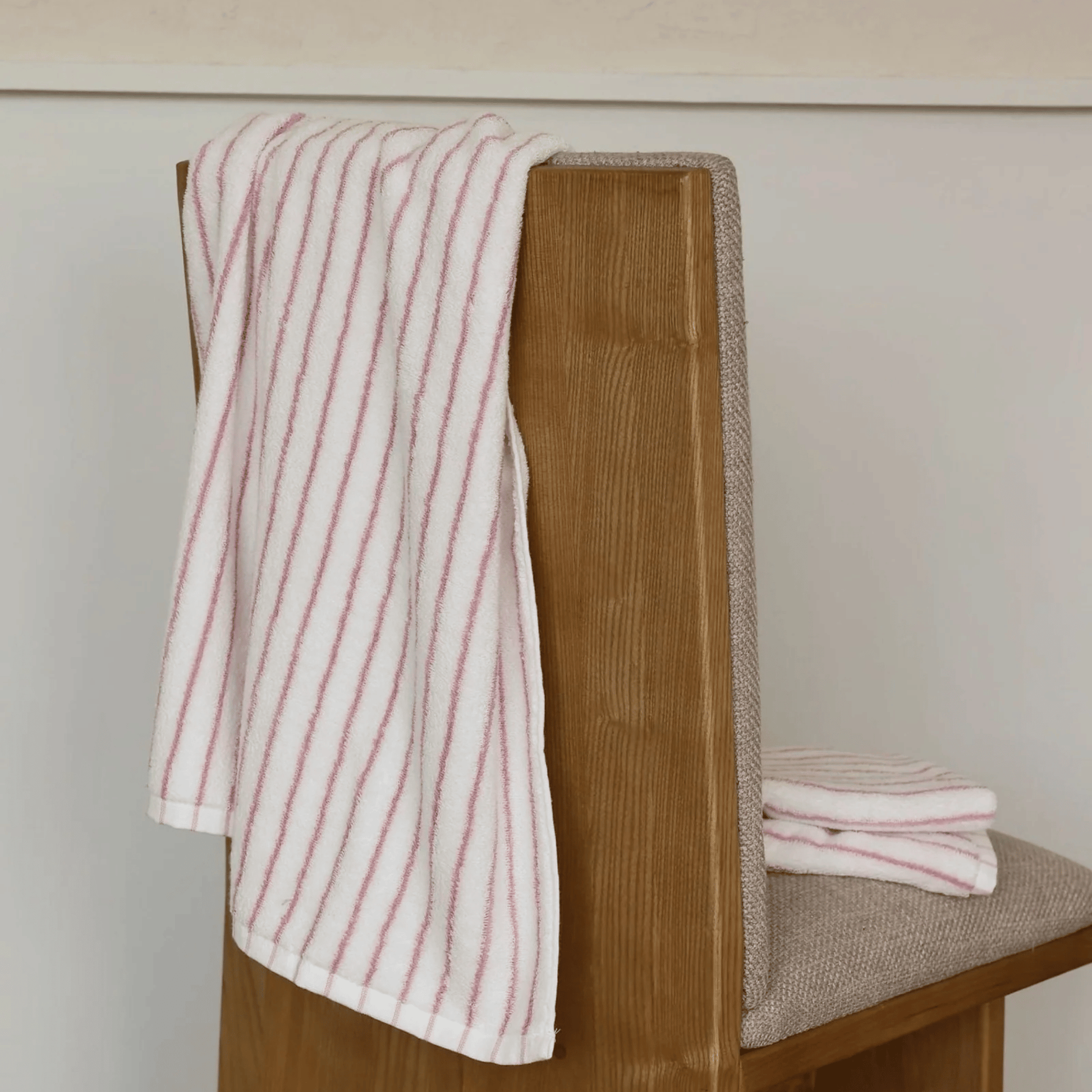 Pink & White  Bath towel 
