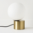 Noctura Brass & Glass Ball table Lamp — glass table lamp for bedroom