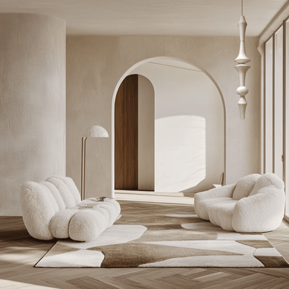 ZenLite - Akari Noguchi Inspired LED Pendant Light for Modern Home Decor in white modern living room.