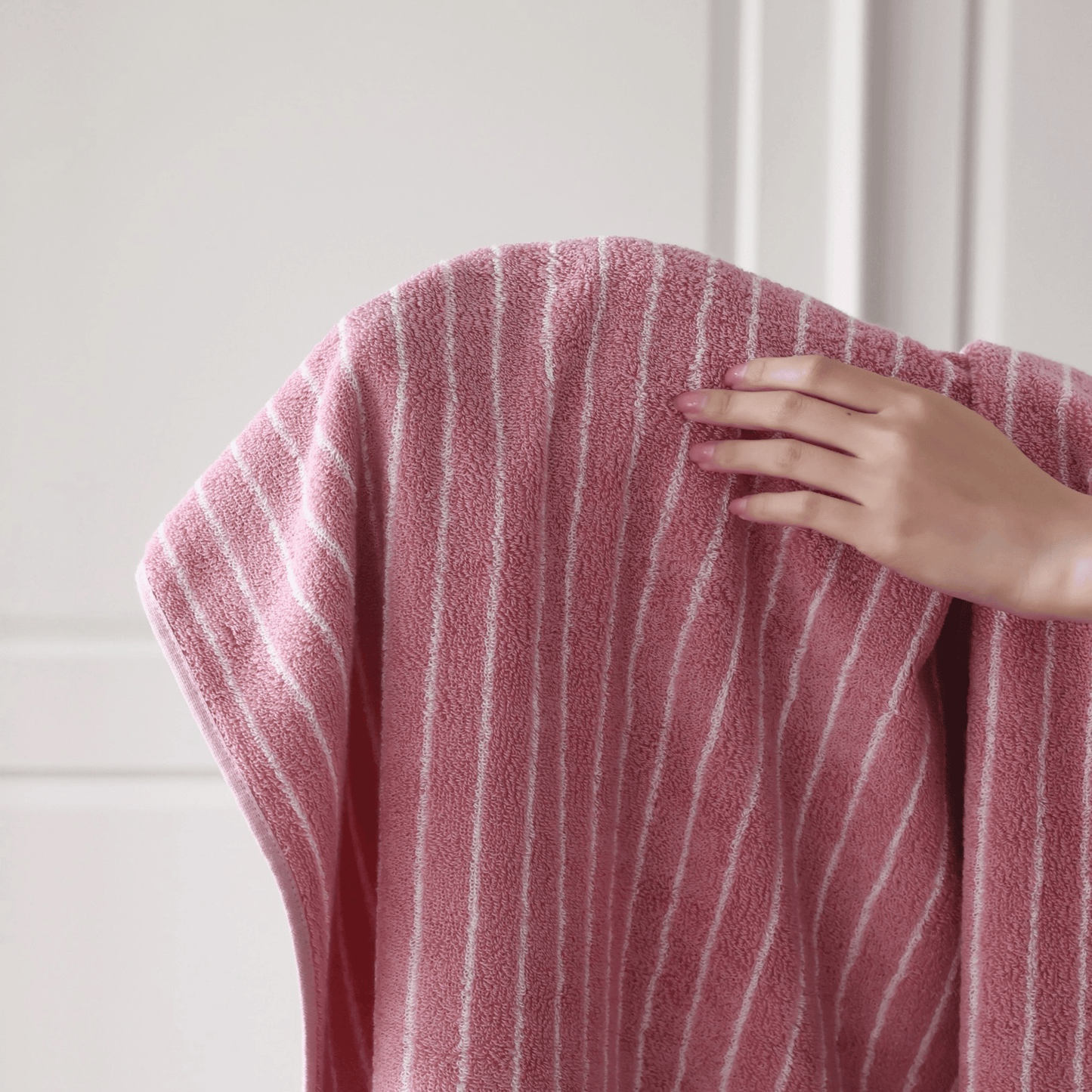 Retro Soft Rosé Stripe 100% Cotton Towels
