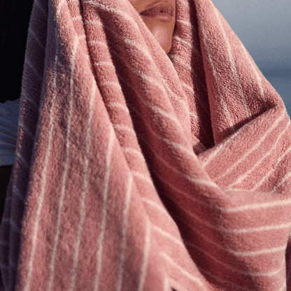 Retro Soft Rosé Stripe 100% Cotton Towels