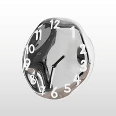 LumoTime Chrome Ceramic Wall Clock — wall clock from alternate angle