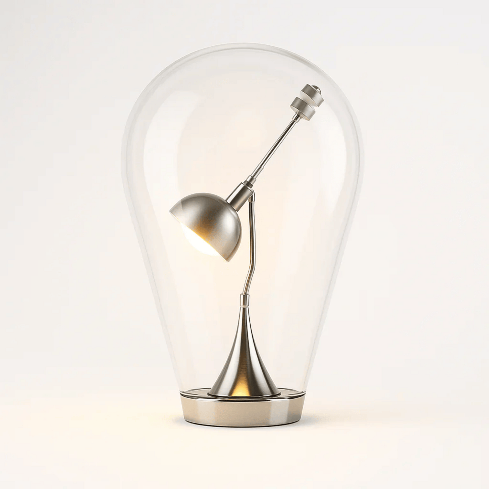 Modern table lamp with a unique design on a white background