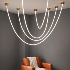 LinéaFlex LED Pendant Light – Nordic Flexible Tube Chandelier — nordic pendant light by Baskoraa