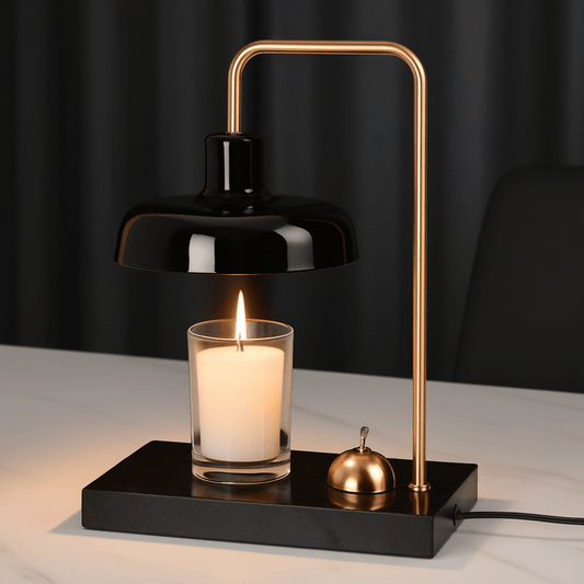 LumoMelt Marble Wax Lamp – Nordic Aromatherapy Candle Warmer & Book Light