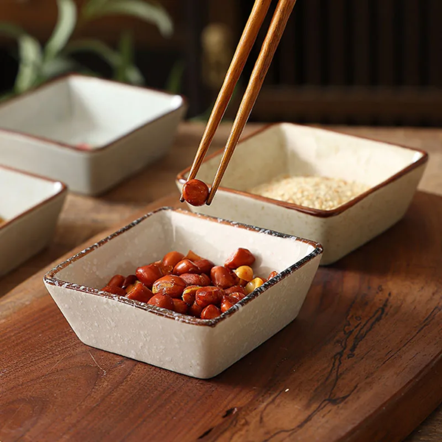 Japanese Ceramic Sauce Dish Set (4pcs)