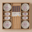 Set of ceramic plates with floral designs and wooden chopsticks in a box, featuring the brand 'JiaBaiNian'.