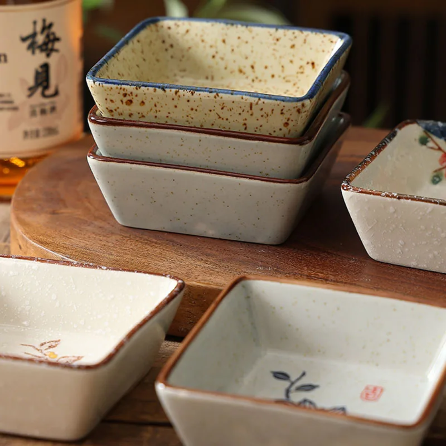 Japanese Ceramic Sauce Dish Set (4pcs)