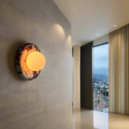 Bulgari Red Marbella Wall Sconce – Natural Marble Luxury Wall Light