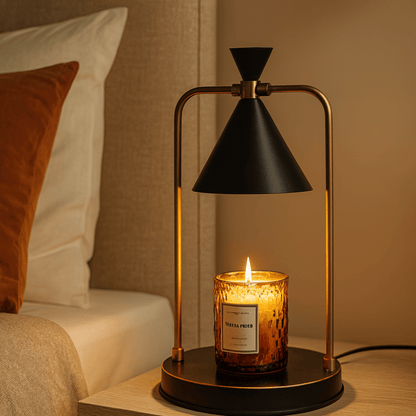 LumoGlow Retro Candle Warmer Lamp – Dimmable Wax Melt Electric Lamp for Home & Bedroom Decor