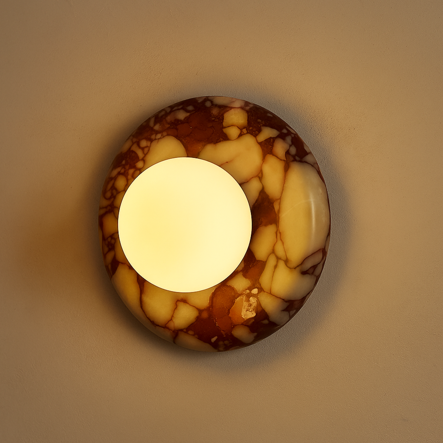 Bulgari Red Marbella Wall Sconce – Natural Marble Luxury Wall Light
