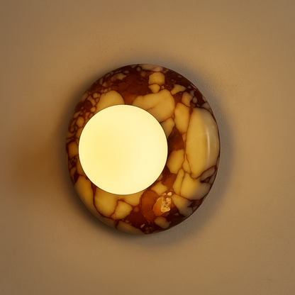 Bulgari Red Marbella Wall Sconce – Natural Marble Luxury Wall Light