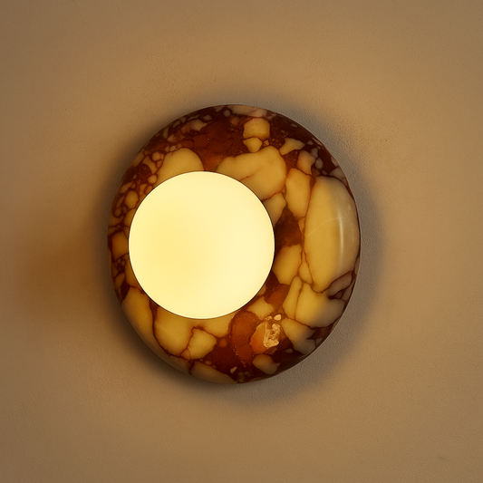 Bulgari Red Marbella Wall Sconce – Natural Marble Luxury Wall Light