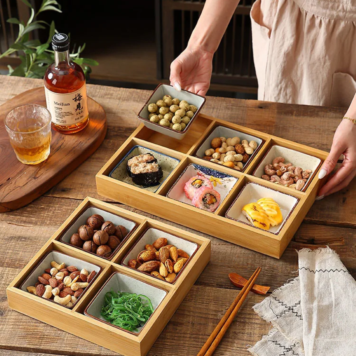 Japanese Ceramic Sauce Dish Set (4pcs)