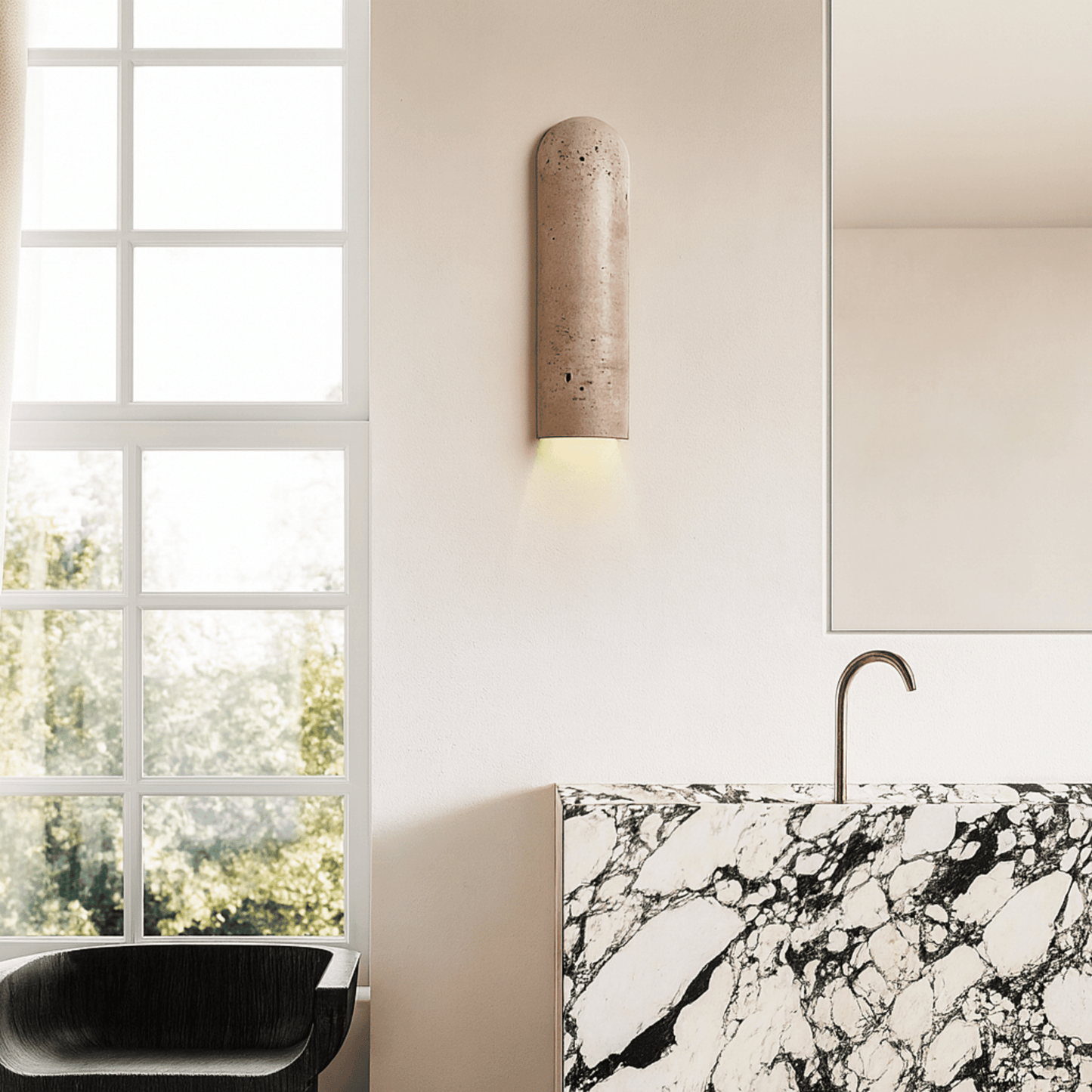 Lunara Natural Travertine LED Wall Lamp