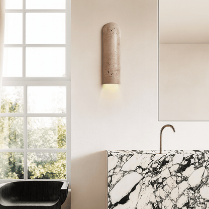 Lunara Natural Travertine LED Wall Lamp