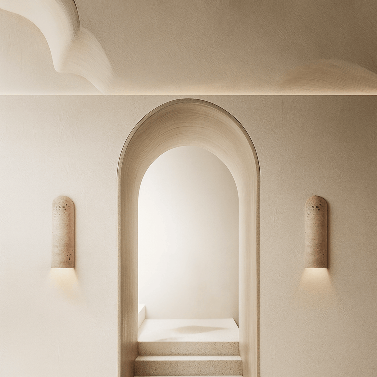 Lunara Natural Travertine LED Wall Lamp
