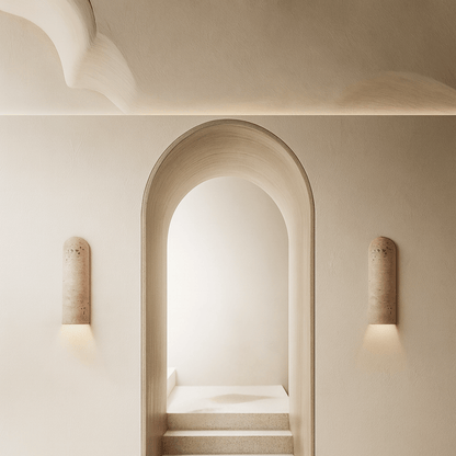 Lunara Natural Travertine LED Wall Lamp