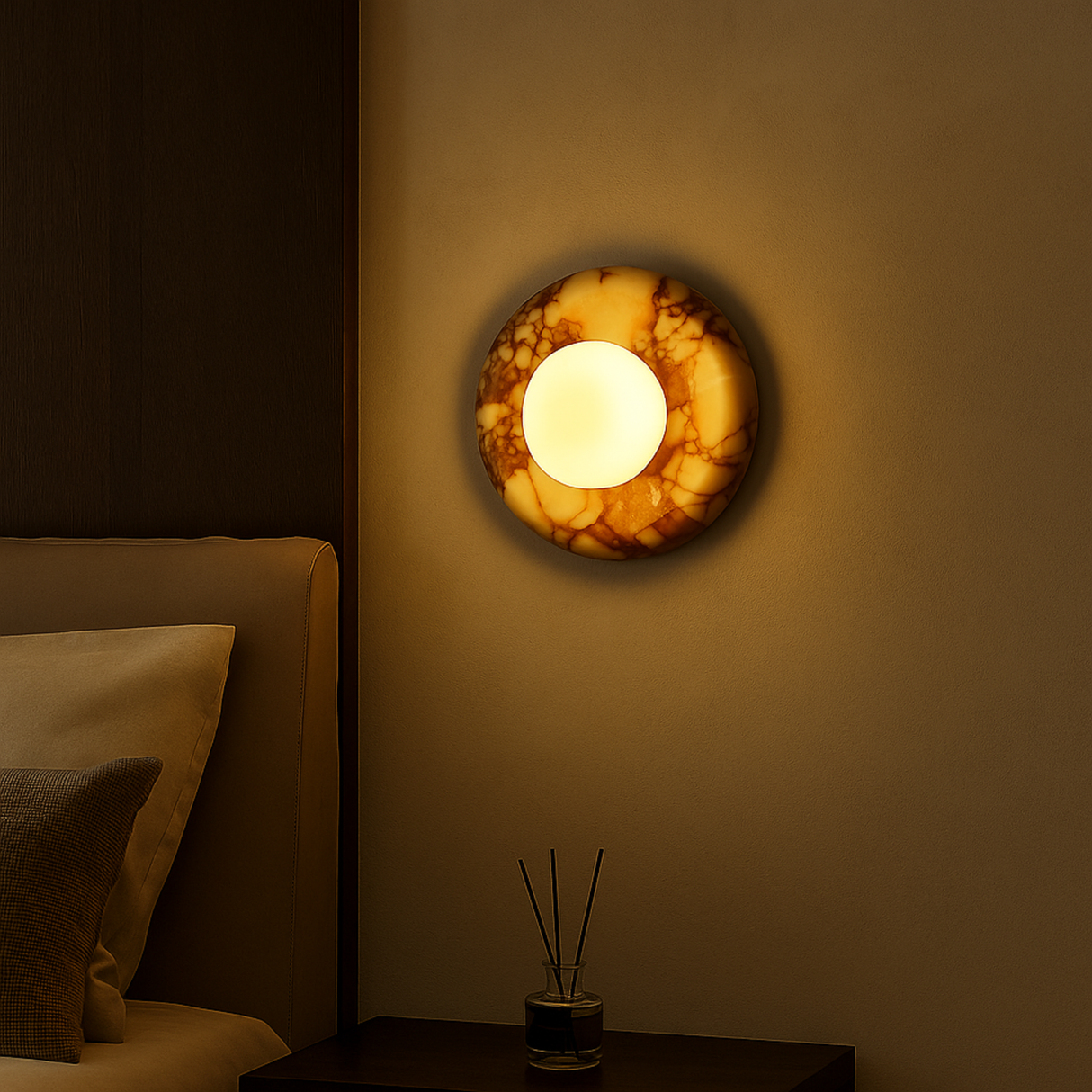 Bulgari Red Marbella Wall Sconce – Natural Marble Luxury Wall Light