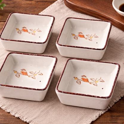 Japanese Ceramic Sauce Dish Set (4pcs)