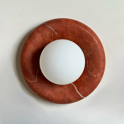 Red Marbella Wall Sconce – Natural Marble Luxury Wall Light