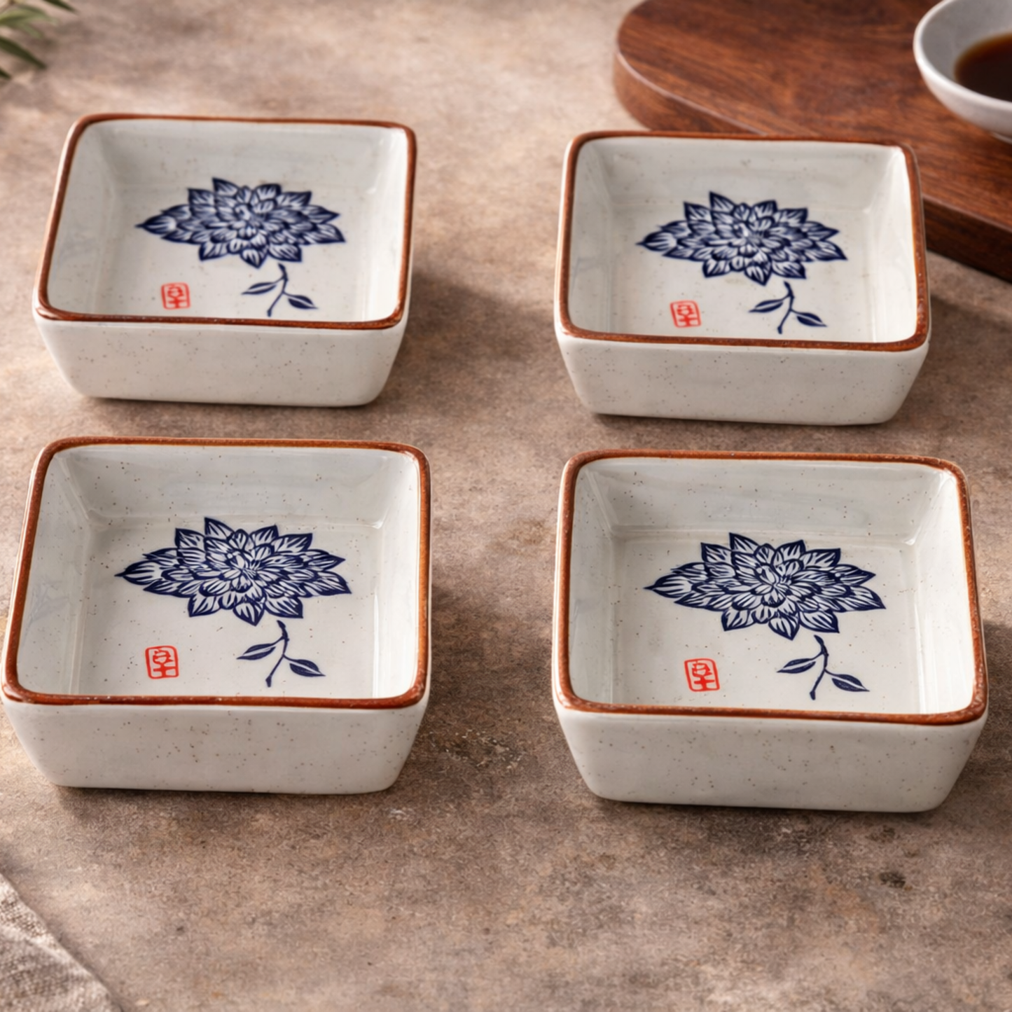 Japanese Ceramic Sauce Dish Set (4pcs)