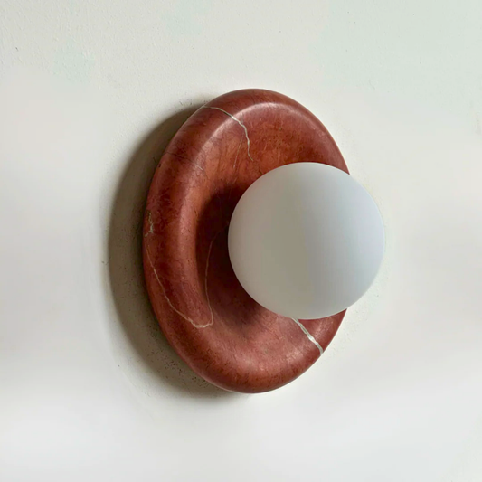 Red Marbella Wall Sconce – Natural Marble Luxury Wall Light