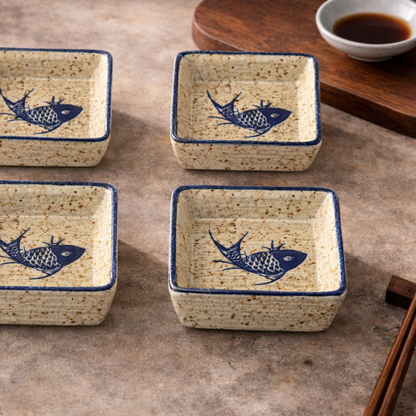 Japanese Ceramic Sauce Dish Set (4pcs)
