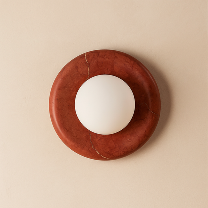 Red Marbella Wall Sconce – Natural Marble Luxury Wall Light