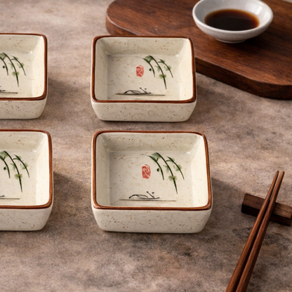 Japanese Ceramic Sauce Dish Set (4pcs)