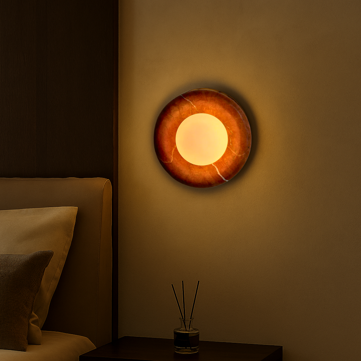 Red Marbella Wall Sconce – Natural Marble Luxury Wall Light