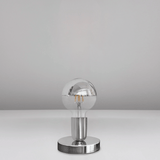 Silver spherical lamp on a gray background