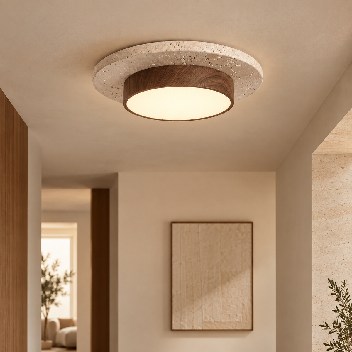 Nivora Travertine Ceiling Light