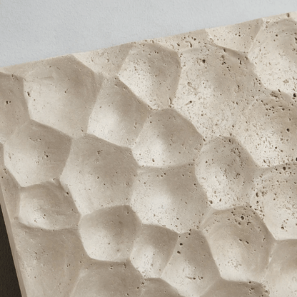 Close-up of textured stone surface with wavy pattern