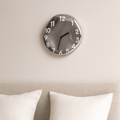 LumoTime Chrome Ceramic Wall Clock