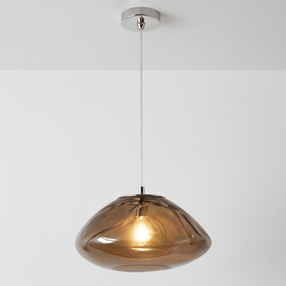 Bronze pendant light on a white background