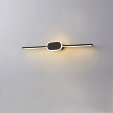 MirrorGlow Black Minimalist Wall Sconce. | Baskoraa
