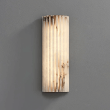 Close-up of the Auralis Solara Marble Wall Lamp showing marble texture and craftsmanship