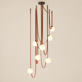 Solenne Leather Strap Globe Chandelier