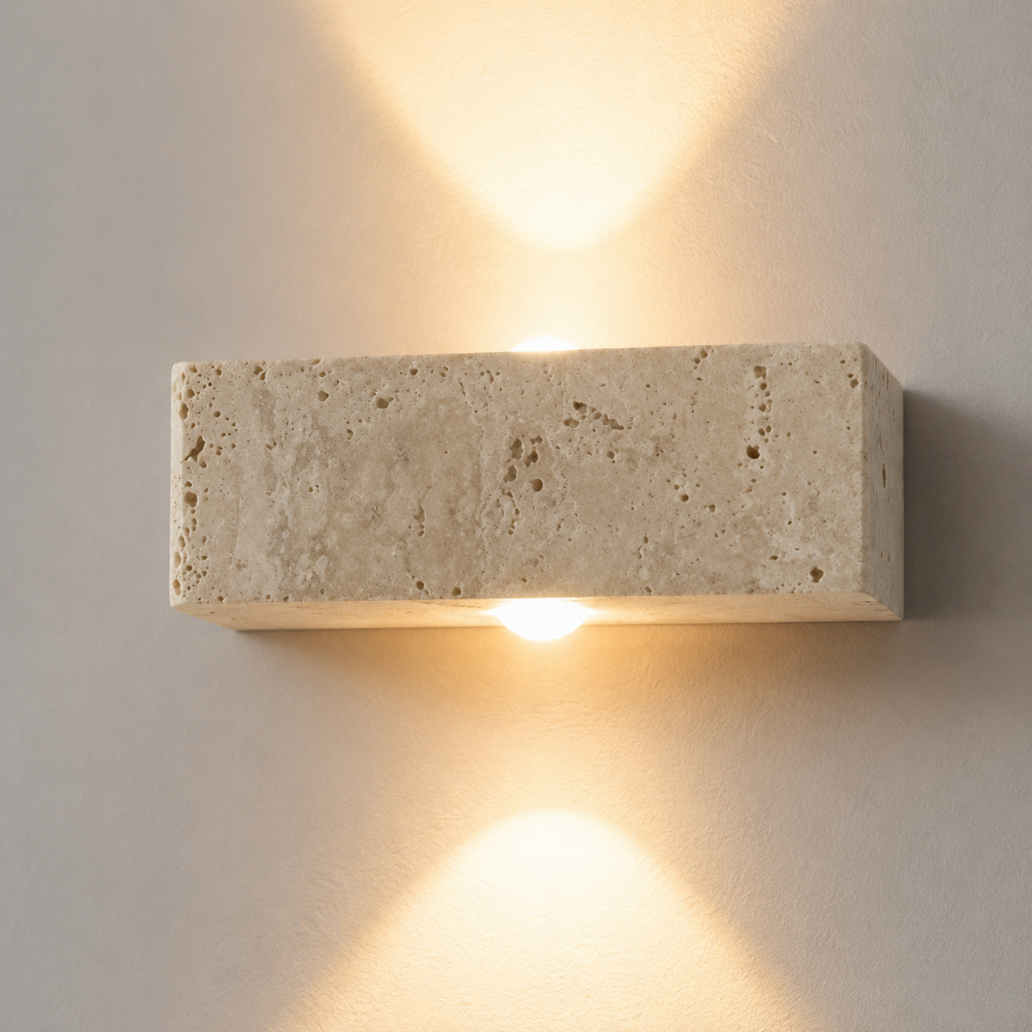 Concrete wall light fixture on a neutral background