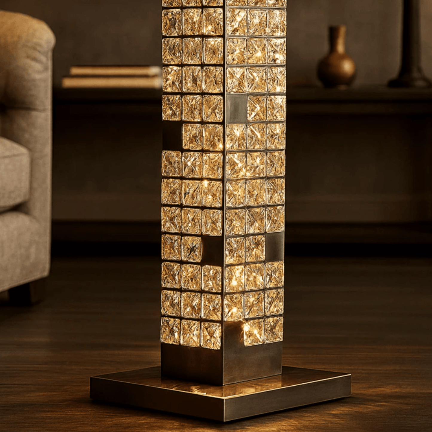 Auralis Crystella Floor Lamp – Modern LED Tower Light