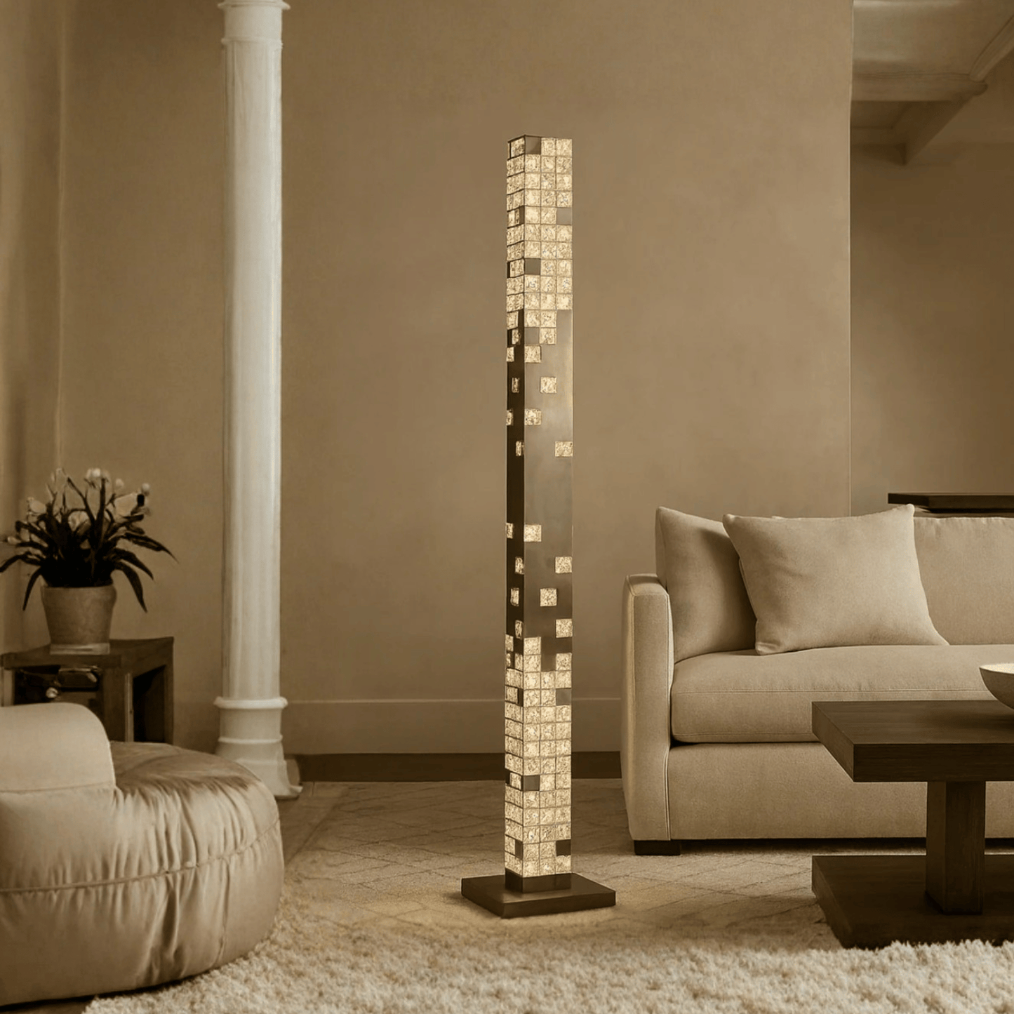Auralis Crystella Floor Lamp – Modern LED Tower Light