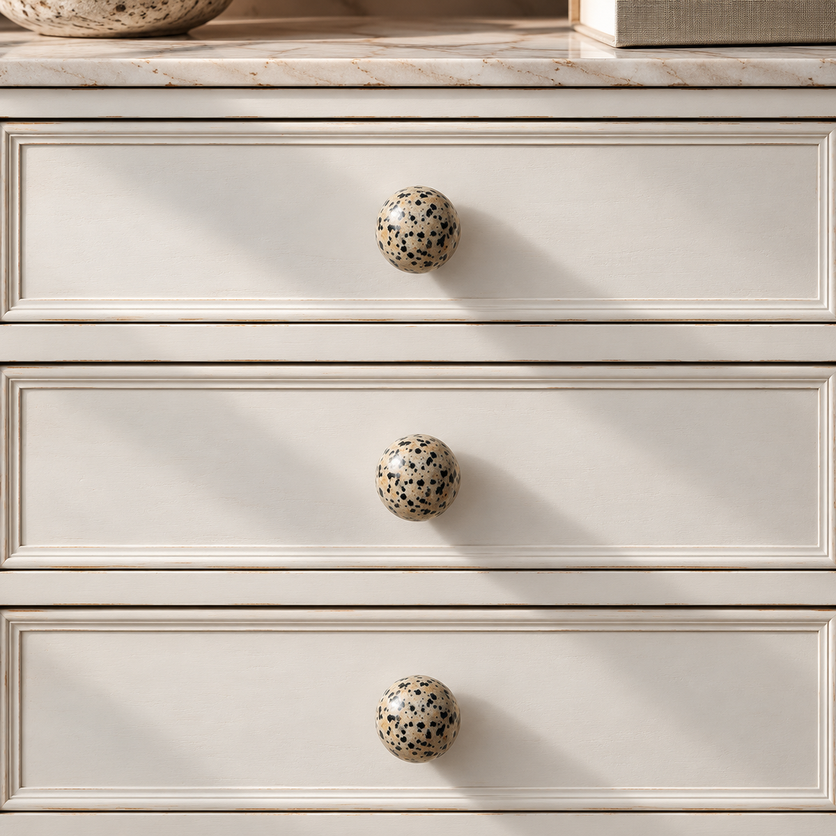 Orba Stone & Brass Cabinet Handles & Knobs