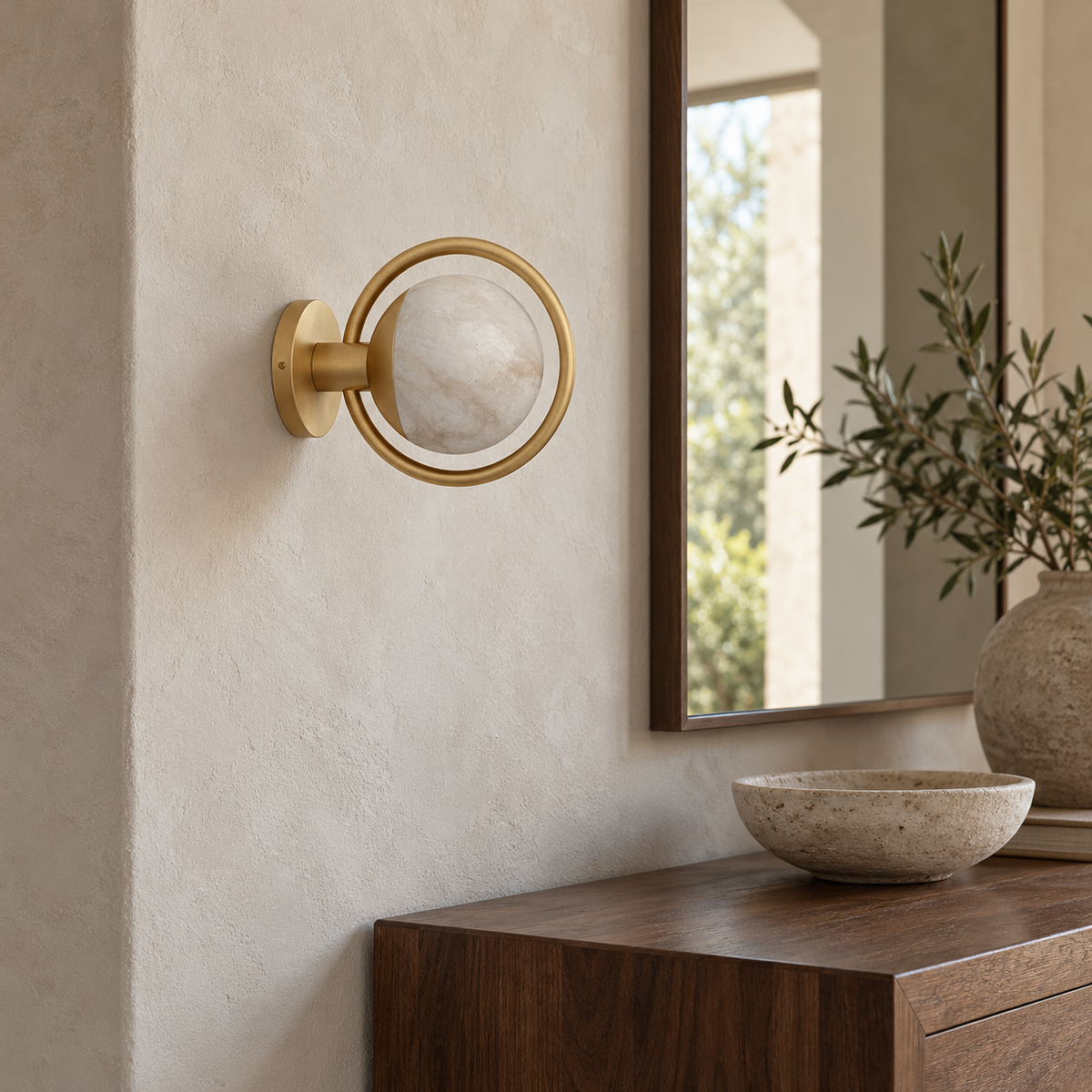 Caldris Marble Halo Wall Light