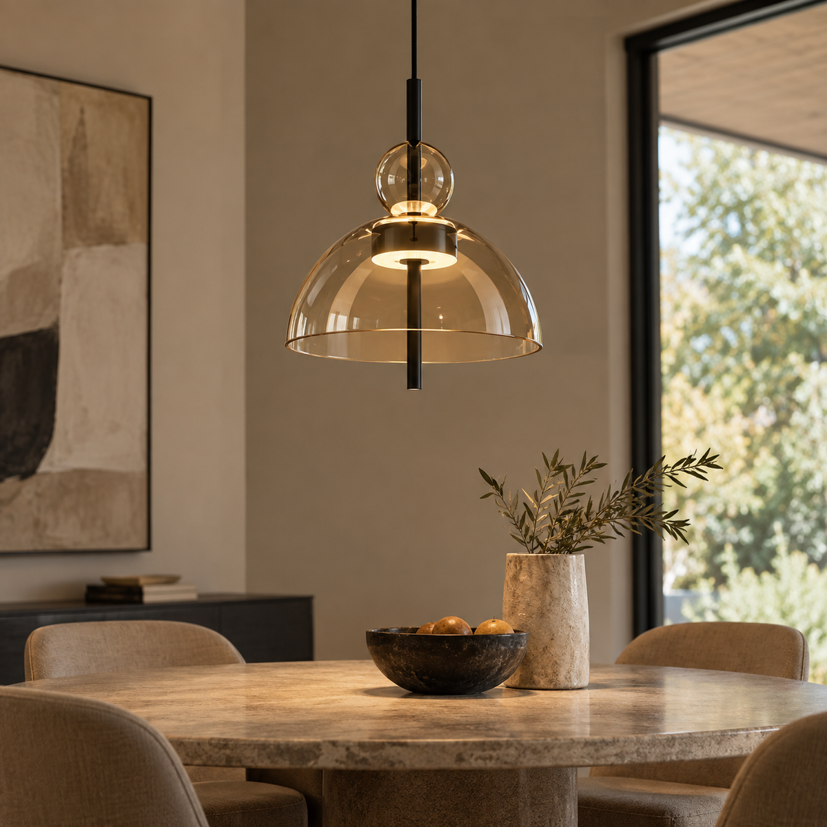 Velune Sculptural Glass Pendant Light