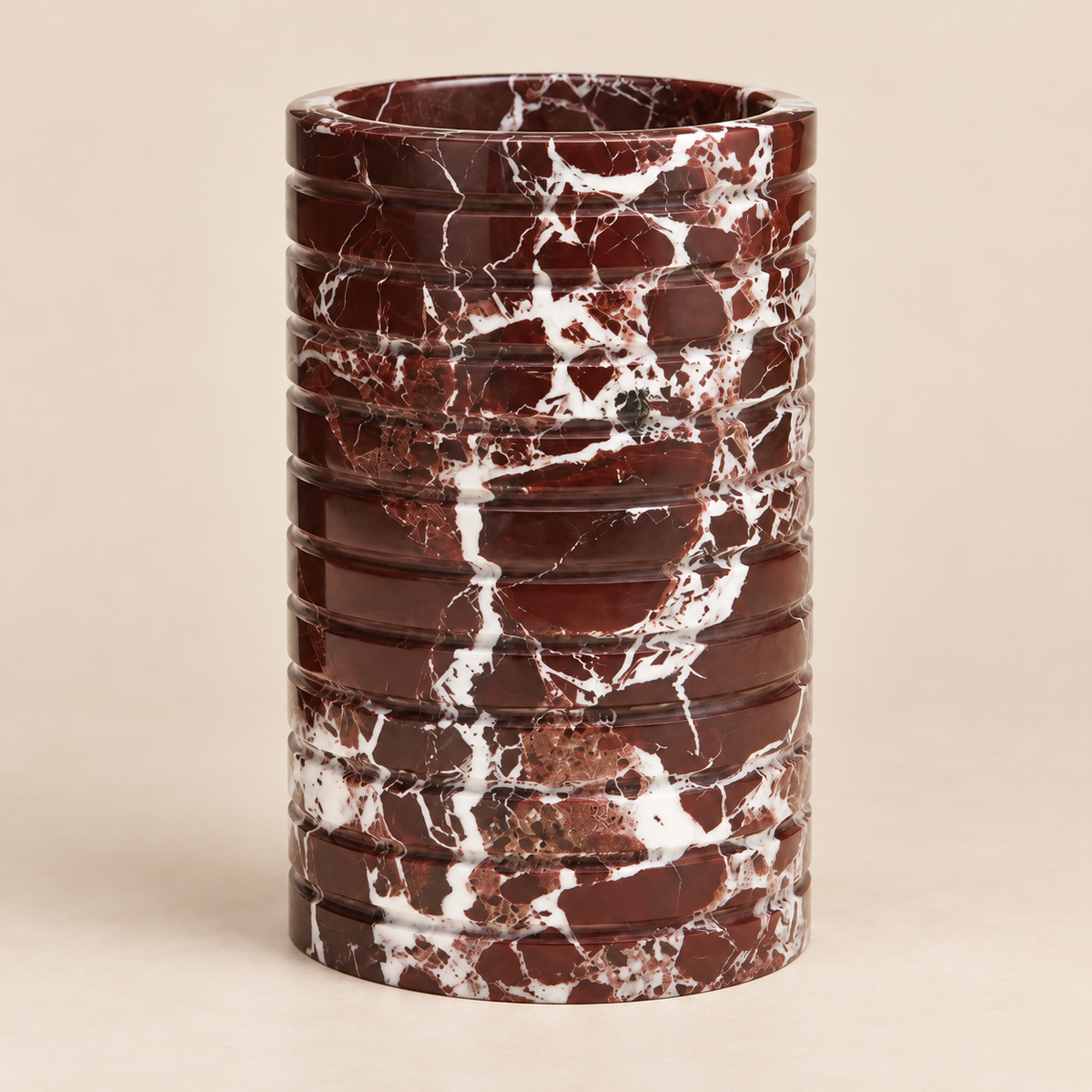 Vellaro Ribbed Natural Marble Bottle Chiller