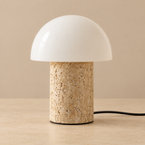 Sorina Travertine Mushroom Table Lamp