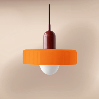 Nordic Glass Bauhaus Chandelier Orange and Red