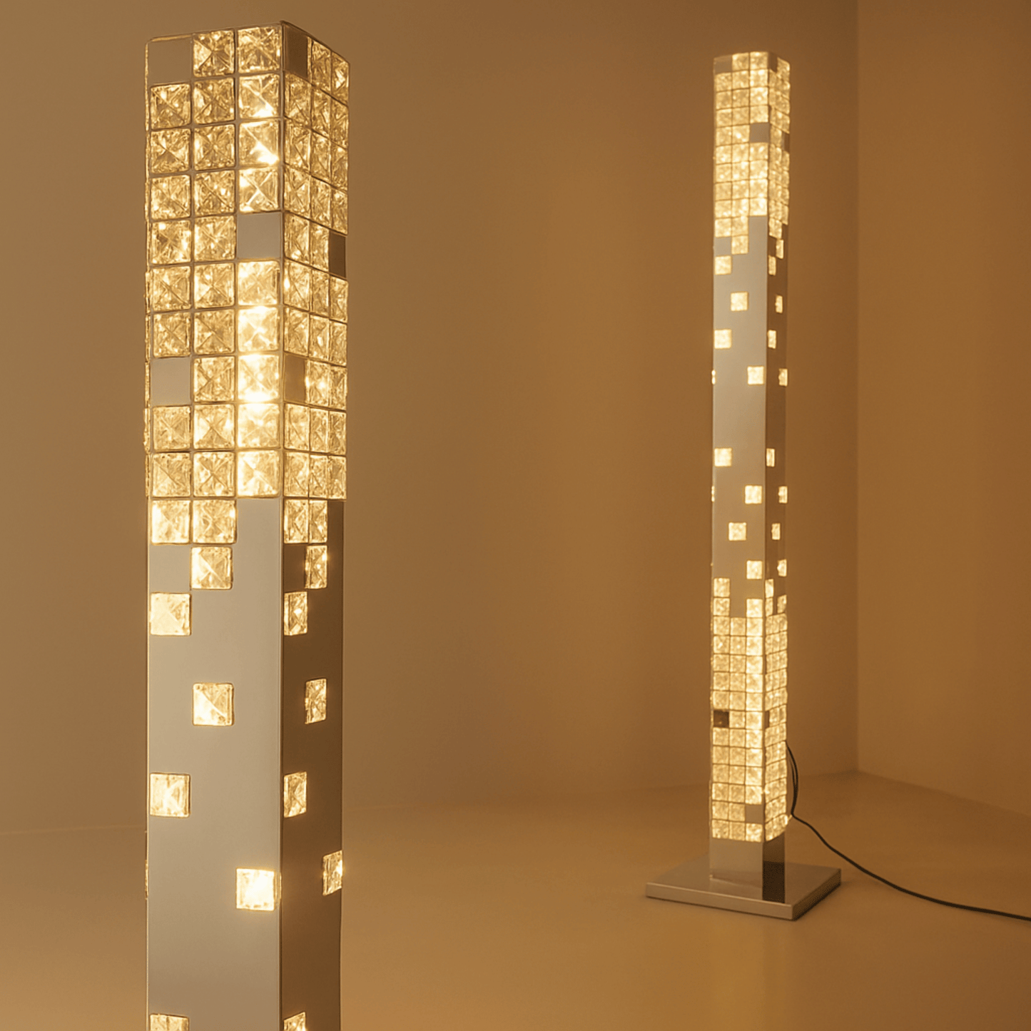 Auralis Crystella Floor Lamp – Modern LED Tower Light